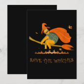 Halloween Witch Flying Turtle Broom Salem Bedankkaart (Voorkant / Achterkant)