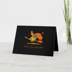 Halloween Witch Flying Turtle Broom Salem Kaart