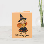 Halloween Witch Folded Wenskaart Kaart (Voorkant)