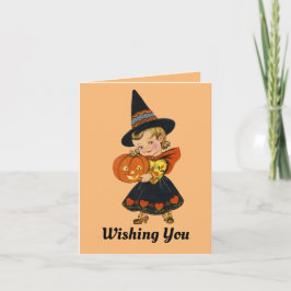 Halloween Witch Folded Wenskaart Kaart