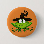Halloween Witch Frog Ronde Button 5,7 Cm (Voorkant)