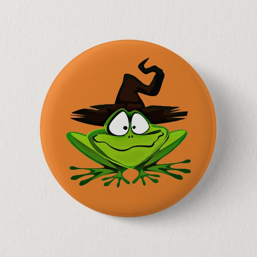 Halloween Witch Frog Ronde Button 5,7 Cm (Voorkant)