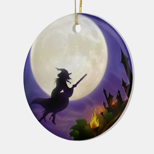 Halloween Witch Full Moon Keramisch Ornament (Links)