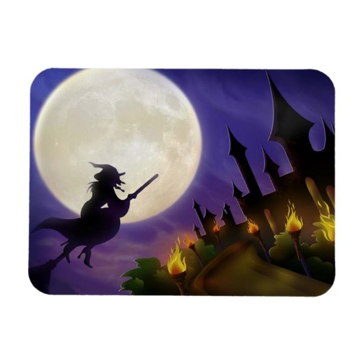 Halloween Witch Full Moon Magneet (Horizontaal)