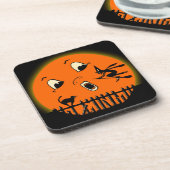Halloween Witch & Full Moon uit de jaren '30 Bier Onderzetter (Linkerzijde)