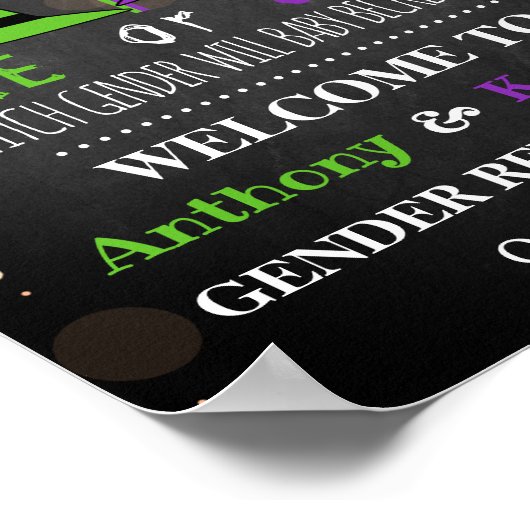 Halloween Witch Gender onthullen Welkomstbord Poster (Hoek)