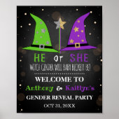 Halloween Witch Gender onthullen Welkomstbord Poster (Voorkant)