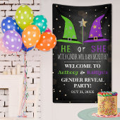 Halloween Witch Gender onthullen Welkomstbord Spandoek