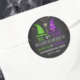 Halloween Witch Gender Reopenbaart zich Ronde Sticker