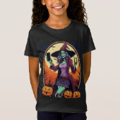 Halloween Witch geprint trendy t shirt (Voorkant)
