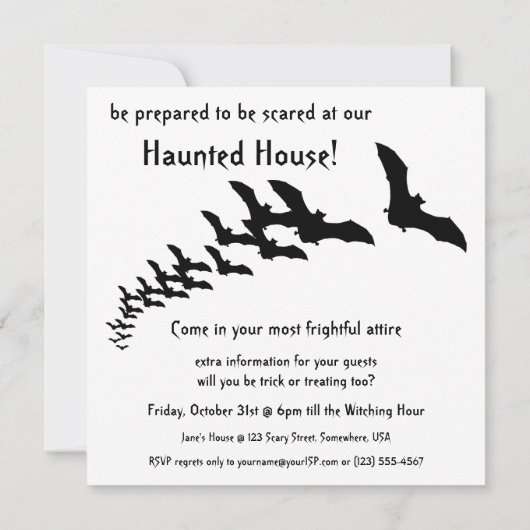  Halloween Witch Ghost Haunted House Party Kaart (Achterkant)