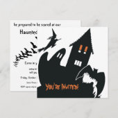 Halloween Witch Ghost Haunted House Party Kaart (Voorkant / Achterkant)