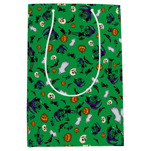 Halloween Witch Gift Bag Medium Cadeauzakje (Voorkant)