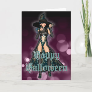 Halloween Witch Happy Halloween Wenskaart 6 Kaart