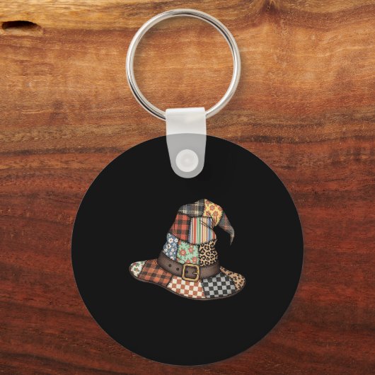 Halloween Witch Hat Patchwork Floral Soky Season A Sleutelhanger (Voorkant)
