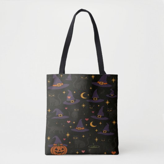 Halloween Witch Hats and Jack o Lanterns  Tote Bag (Voorkant)
