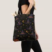 Halloween Witch Hats and Jack o Lanterns  Tote Bag (Dichtbij)