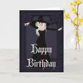 Halloween Witch Herfst Season Happy Birthday Kaart (Gele Bloem)