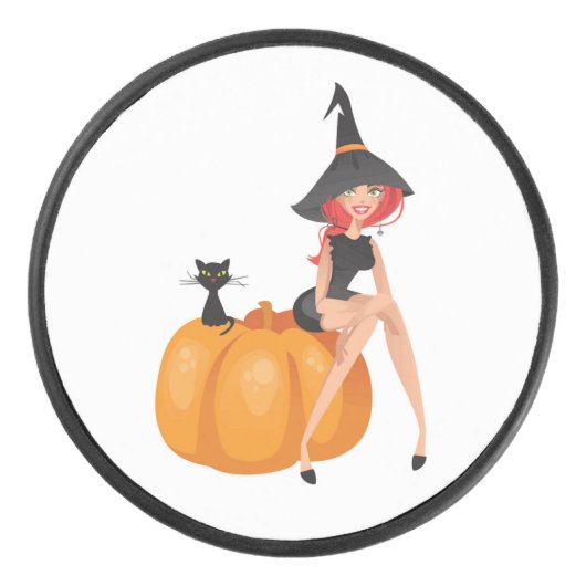 HALLOWEEN WITCH HOCKEY PUCK (Voorkant)