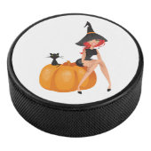 HALLOWEEN WITCH HOCKEY PUCK (3/4)