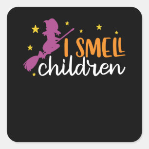 Halloween Witch Hocus Pocus Ik ruik kinderen Vierkante Sticker