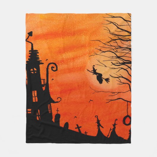 Halloween Witch House Fleece Blanket (Voorkant)