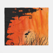 Halloween Witch House Fleece Blanket Deken (Voorkant (Horizontaal))
