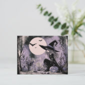 Halloween Witch Illustratie Feestdagenkaart (Staand voorkant)