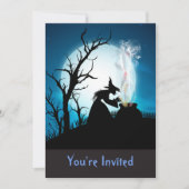 Halloween Witch in Boiling Cauldron Invitation Kaart (Voorkant)