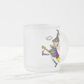 Halloween Witch in Broom Matglas Koffiemok (Voorkant rechts)