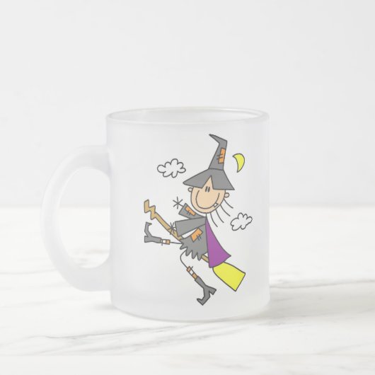 Halloween Witch in Broom Matglas Koffiemok (Links)