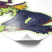 Halloween Witch in een kamer Foto Afdruk (Hoek)