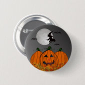 Halloween Witch in Flight Button (Voorkant /achterkant)