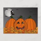 Halloween Witch in Flight Party Uitnodigingen (Voorkant)