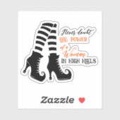 Halloween Witch in Heels Contour Custom-Cut Sticker (Vel)
