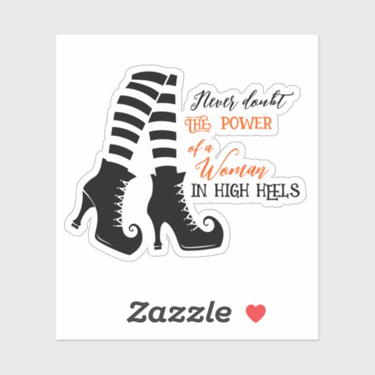 Halloween Witch in Heels Contour Custom-Cut Sticker (Vel)