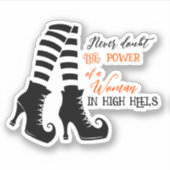Halloween Witch in Heels Contour Custom-Cut Sticker (Voorkant)