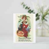 Halloween Witch in Red Cape Briefkaart (Staand voorkant)