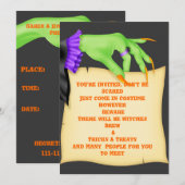 HALLOWEEN WITCH INVITATIE KAART (Voorkant / Achterkant)