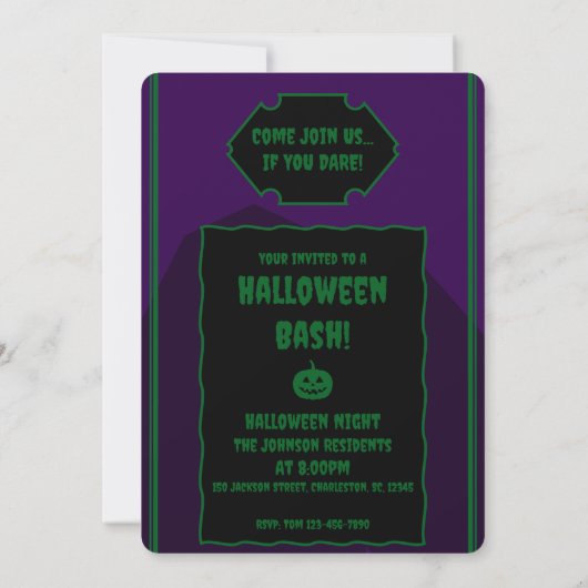 Halloween Witch Invitation Card Save The Date (Achterkant)