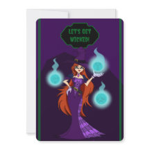 Halloween Witch Invitation Card