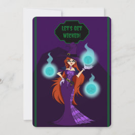 Halloween Witch Invitation Card Save The Date
