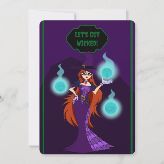 Halloween Witch Invitation Card Save The Date (Voorkant)