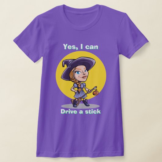 Halloween Witch JA, IK KAN EEN STICK T-Shirt SCHRI (Laagn)