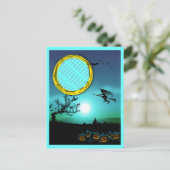 Halloween Witch, Jack o' Lantern, Foto Lijst Briefkaart (Staand voorkant)