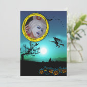 Halloween Witch, Jack o' Lantern, Foto Lijst Kaart (Staand voorkant)