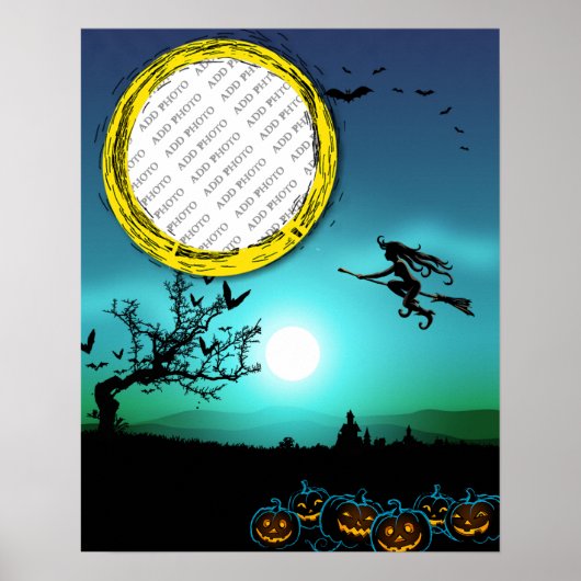 Halloween Witch, Jack o' Lantern, Foto Lijst Poster (Voorkant)