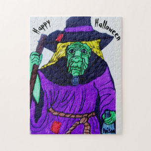 HALLOWEEN WITCH JIGSAW PUZZLE LEGPUZZEL