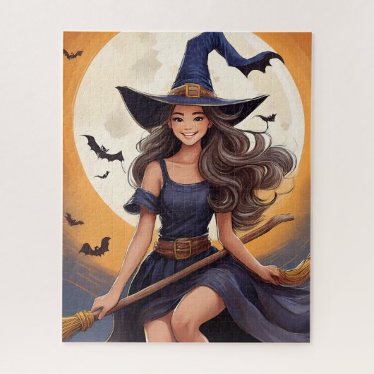 Halloween Witch Jigzaag Puzzle Legpuzzel (Verticaal)