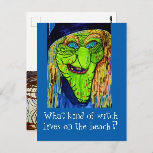 HALLOWEEN WITCH JOKE BRIEFKAART (Voorkant / Achterkant)